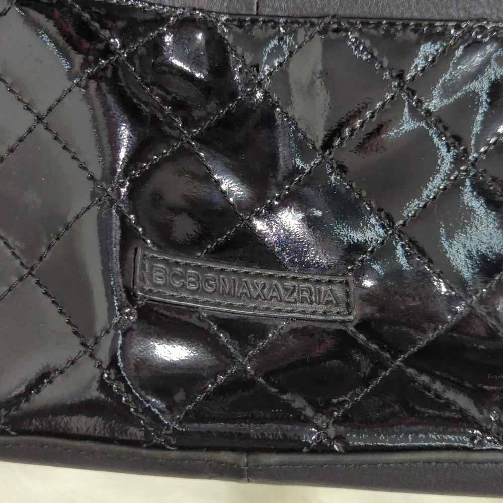 BCBG MAX AZRIA Patent Leather Quilted Purse Black - Picture 4 of 12